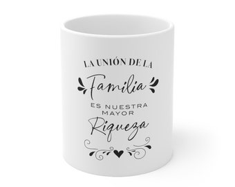 Family Union Coffee Mug, Spanish Ceramic Mug 11oz, Family Coffee Mug, Ceramic Coffee Mug, 11oz Coffee Mug, Gift for Family, Gift for Friends