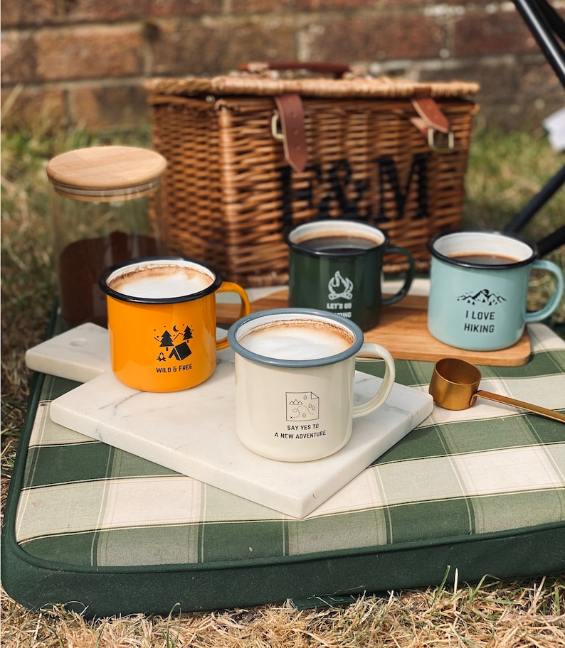 Camping Mugs Enamel Mug Enamel Camping Mugs Mugs Etsy