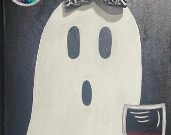 Ghost Art, Halloween Art, Spooky Wall Art, Spooky Paintings, Spooky Gifts