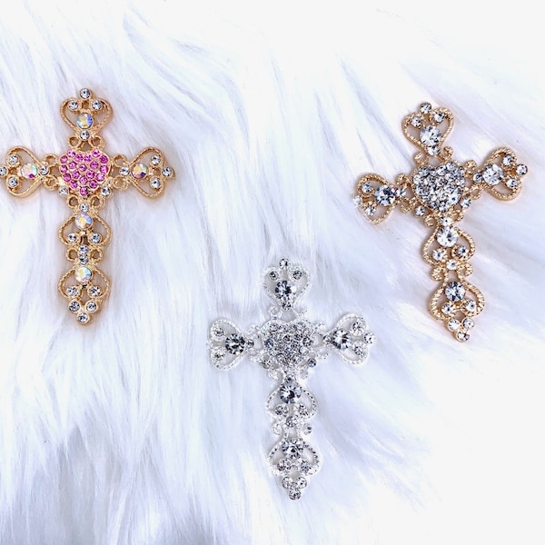 Cross Shoe Charms, Religious Shoe Charms, Bling Shoe Charms, Christian Shoe Charms, Gold Shoe Charms