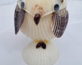 Shell Owl Figurine Shelf Sitter Boho Beach Nature Vibes