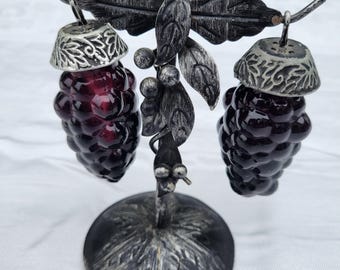Grape Salt & Pepper Shakers on Stand
