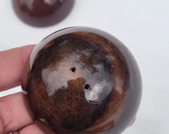 Danish Style MCM Teak? Half Moon Wooden Paperweights? Felt bottom