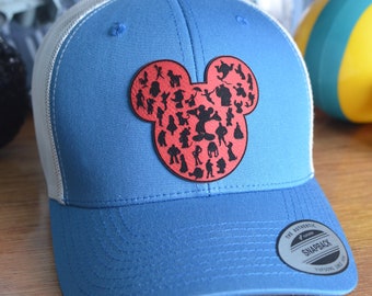 Custom Disney Characters Trucker Hat – Mickey Mouse Leather Patch