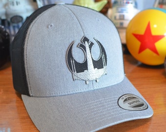 Star Wars X-Wing Rebel Symbol Disneyland Trucker Hat - Rebel Forces Star Wars Jedi Farmer Mesh Cap- Snap Back Adult/Youth Trucker Patch Hat
