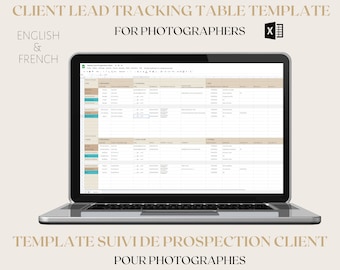 Photographer Client Lead Tracker, Excel Template