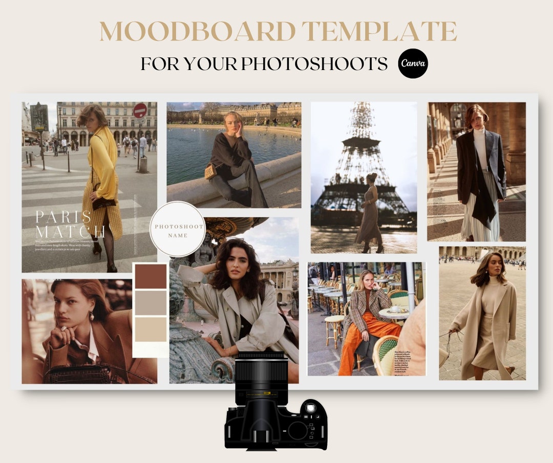 MOODBOARD Template for Photoshoots, MOODBOARD Photography Template