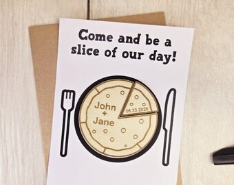 Aimant "Retenez cette date" pizza amusante : faire-part de mariage pour gourmets