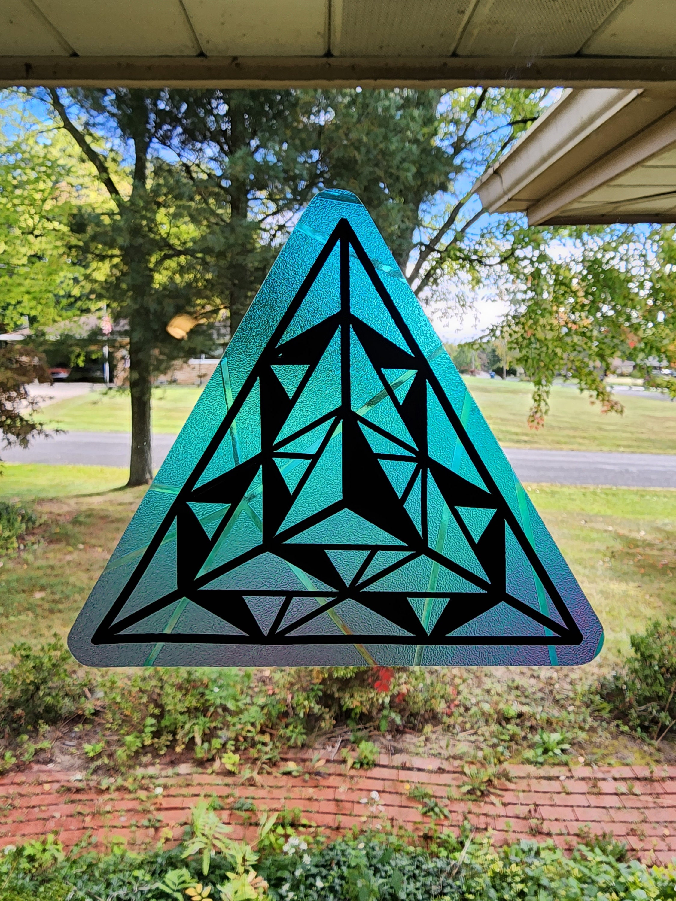 Gloss Silver Chrome Geo Triangle Self Adhesive Vinyl Car Wrap Sticker Decal  DIY Craft Sign Sheet 