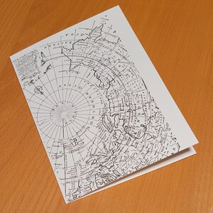 World Map Card, North Pole, Globe Greeting Card, Compass, World Traveler, Vacation, Map Print, Card for Him, Birthday, Graduation, Wedding
