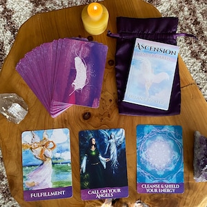 Ascension Angel Oracle Cards Deck, Angel Messages for Awakening, Higher Consciousness & Transformation, Melanie Beckler Channeling Guidebook image 1