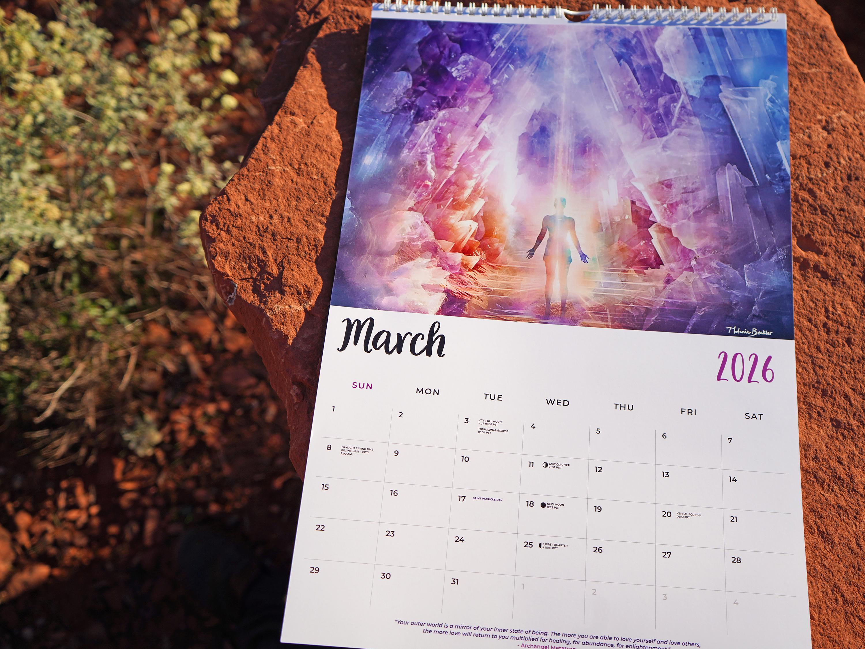 2026 Angelic Light Wall Calendar by Melanie Beckler - Large Art ...