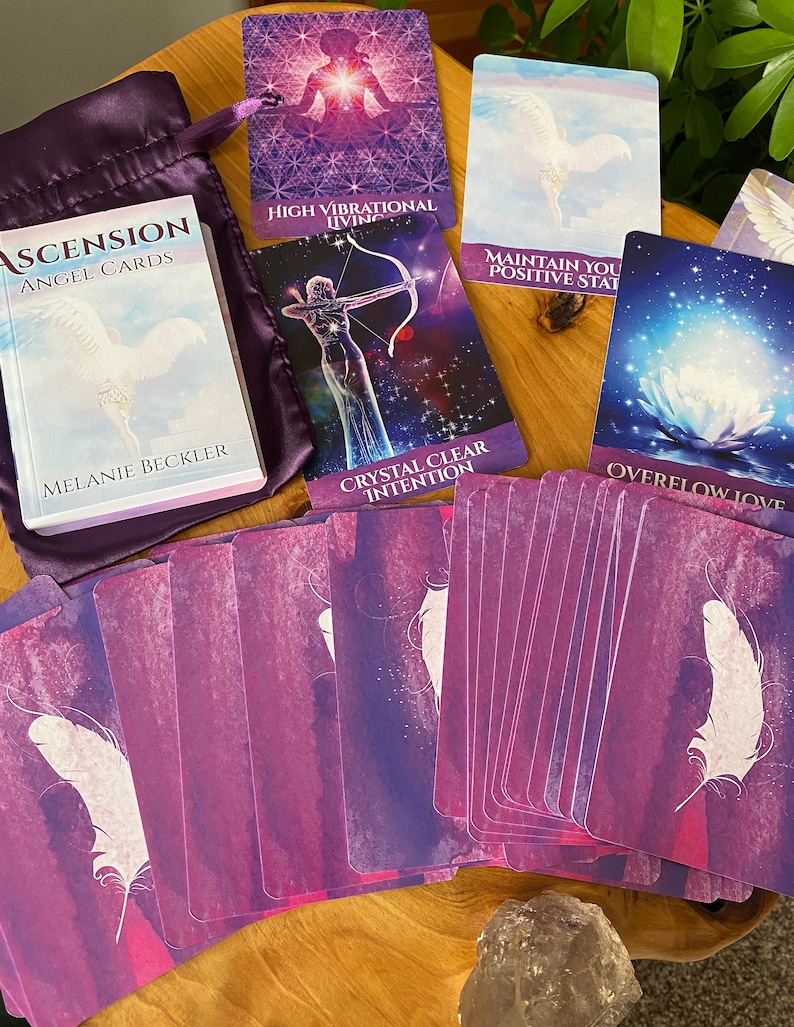 Ascension Angel Oracle Cards Deck, Angel Messages for Awakening, Higher Consciousness & Transformation, Melanie Beckler Channeling Guidebook image 5