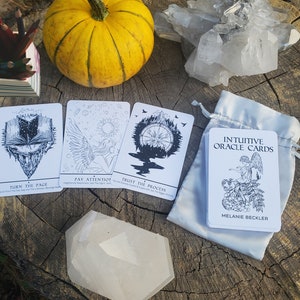 Intuitive Angel Oracle Cards Deck | Higher Self & Angel Messages for Awakening, Self Love, Guidance | 44 Cards to be Colored or Painted