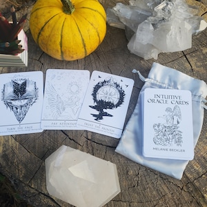 Intuitive Angel Oracle Cards Deck | Higher Self & Angel Messages for Awakening, Self Love, Guidance | 44 Cards to be Colored or Painted