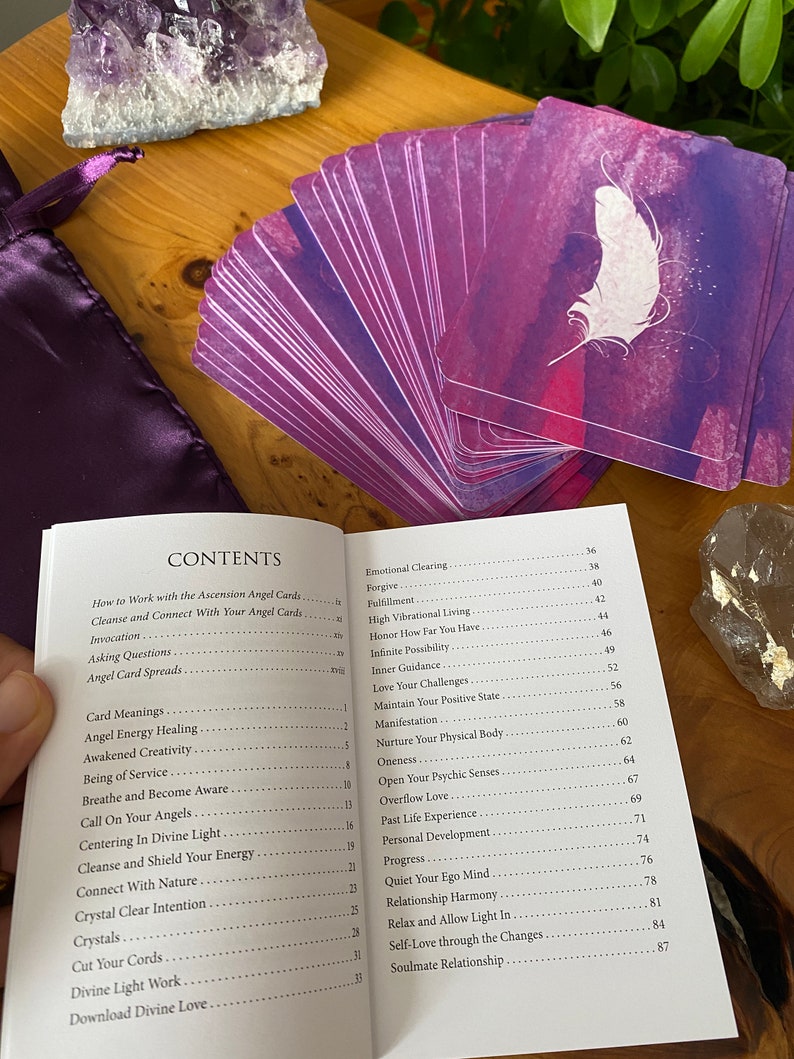 Ascension Angel Oracle Cards Deck, Angel Messages for Awakening, Higher Consciousness & Transformation, Melanie Beckler Channeling Guidebook image 2