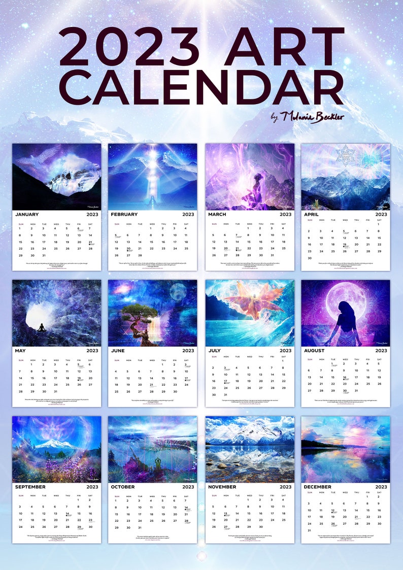 2023 Wall Calendar by Melanie Beckler Large Art Calendar image 6