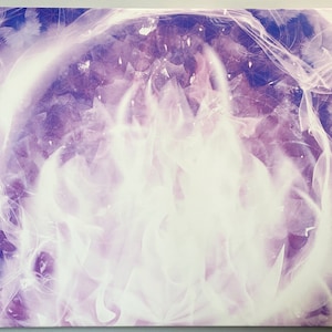 Llama violeta del arte de la transmutación, obra de arte de Melanie Beckler, impresión de lienzo de fuego espiritual, decoración activada por energía, colgante de pared de la verdad divina,