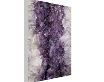 Amethyst Geode Print on Canvas, Calming Artwork, Peaceful Photography, Meditation Decor, Yoga Studio Decor, Spiritual Canvas Art