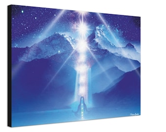 Himalaya Meditation Canvas Print, Chakra Wall Art, Light Encoded Decor