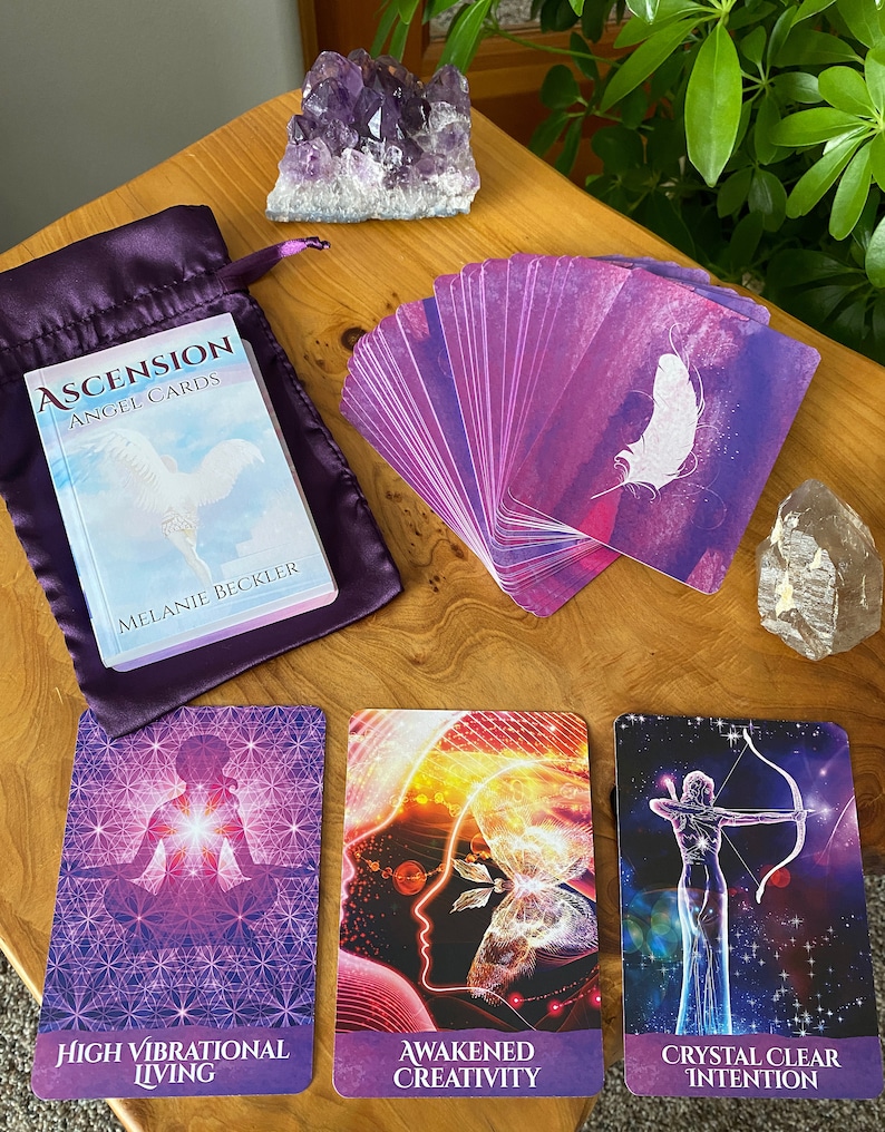 Ascension Angel Oracle Cards Deck, Angel Messages for Awakening, Higher Consciousness & Transformation, Melanie Beckler Channeling Guidebook image 4