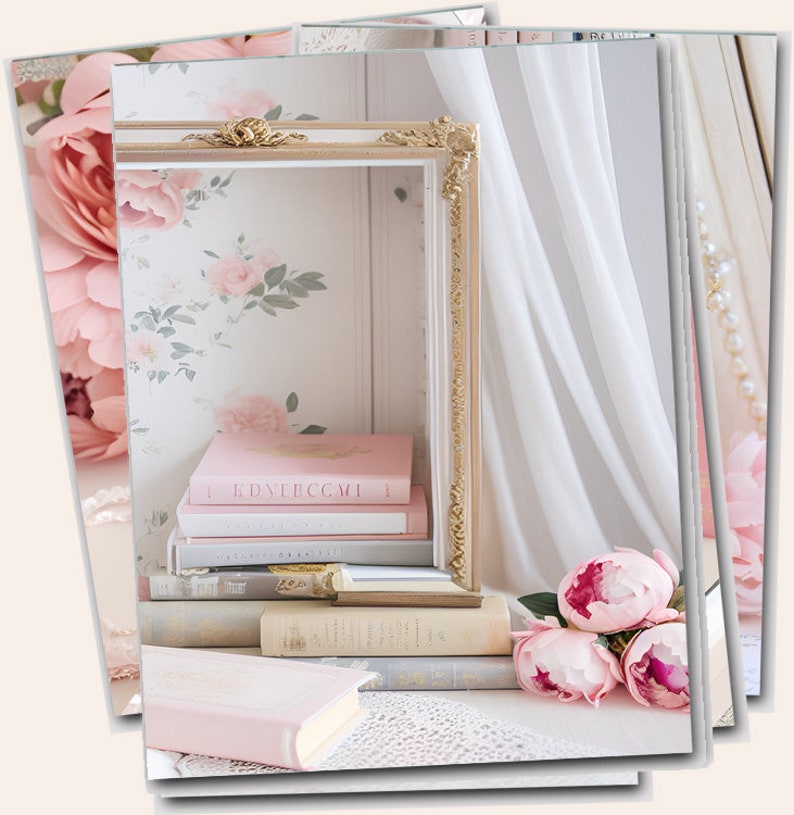 Printable Shabby Pink Roses, Vintage Frames & Junk Journal Papers ...