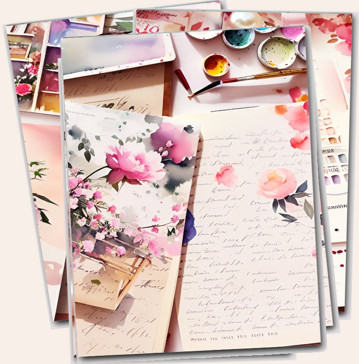 Printable Watercolor Roses Illustrations Digital Downloads Art Prints ...