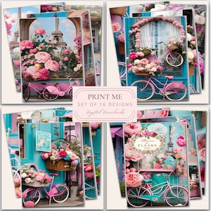 French Window Shops Images imprimables / Paris Patisserie Prints / Digital Downloads Papers