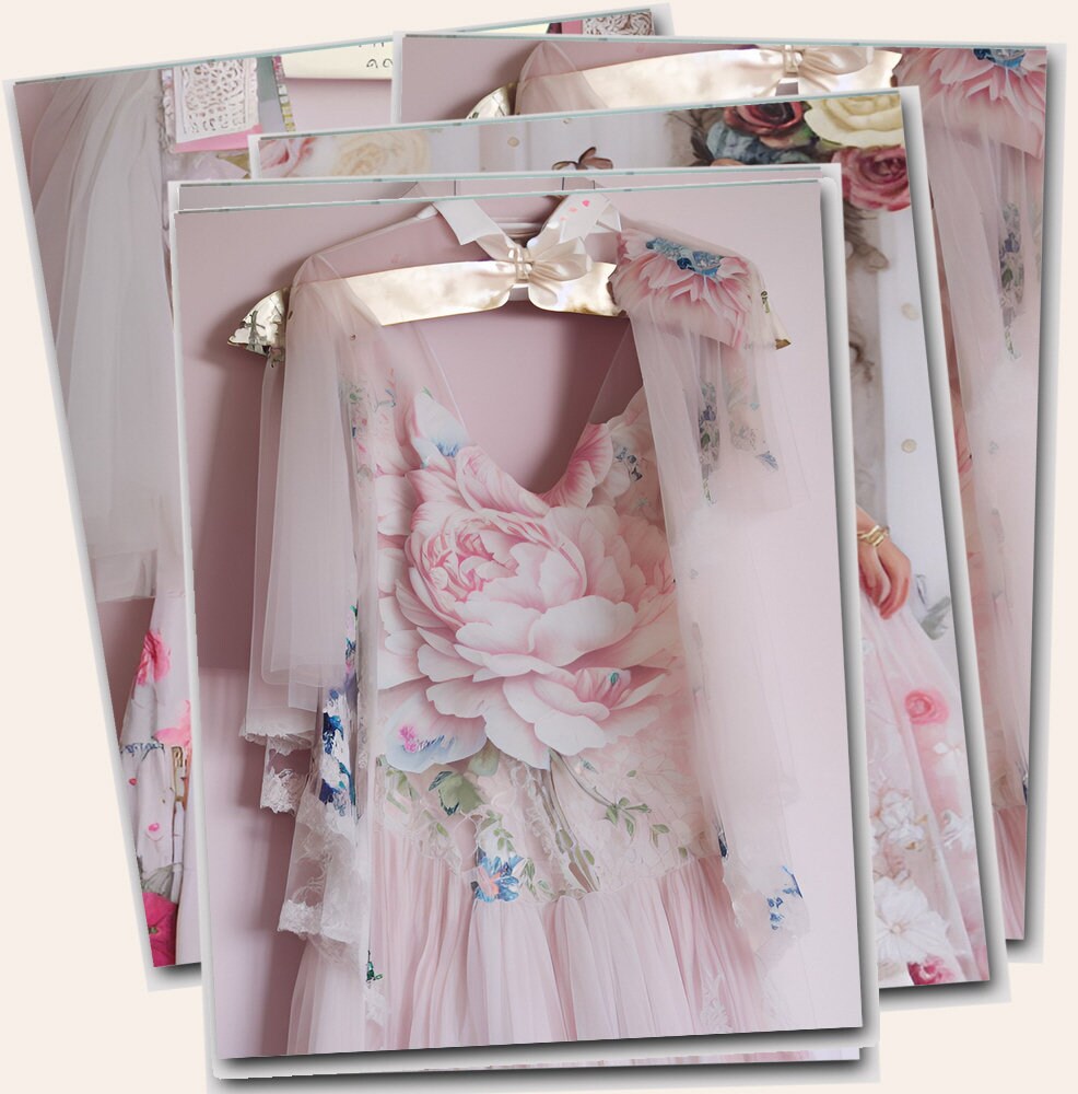 Printable Shabby Pink Roses, Peonies, Dresses &amp; Craft Rooms Digital ...