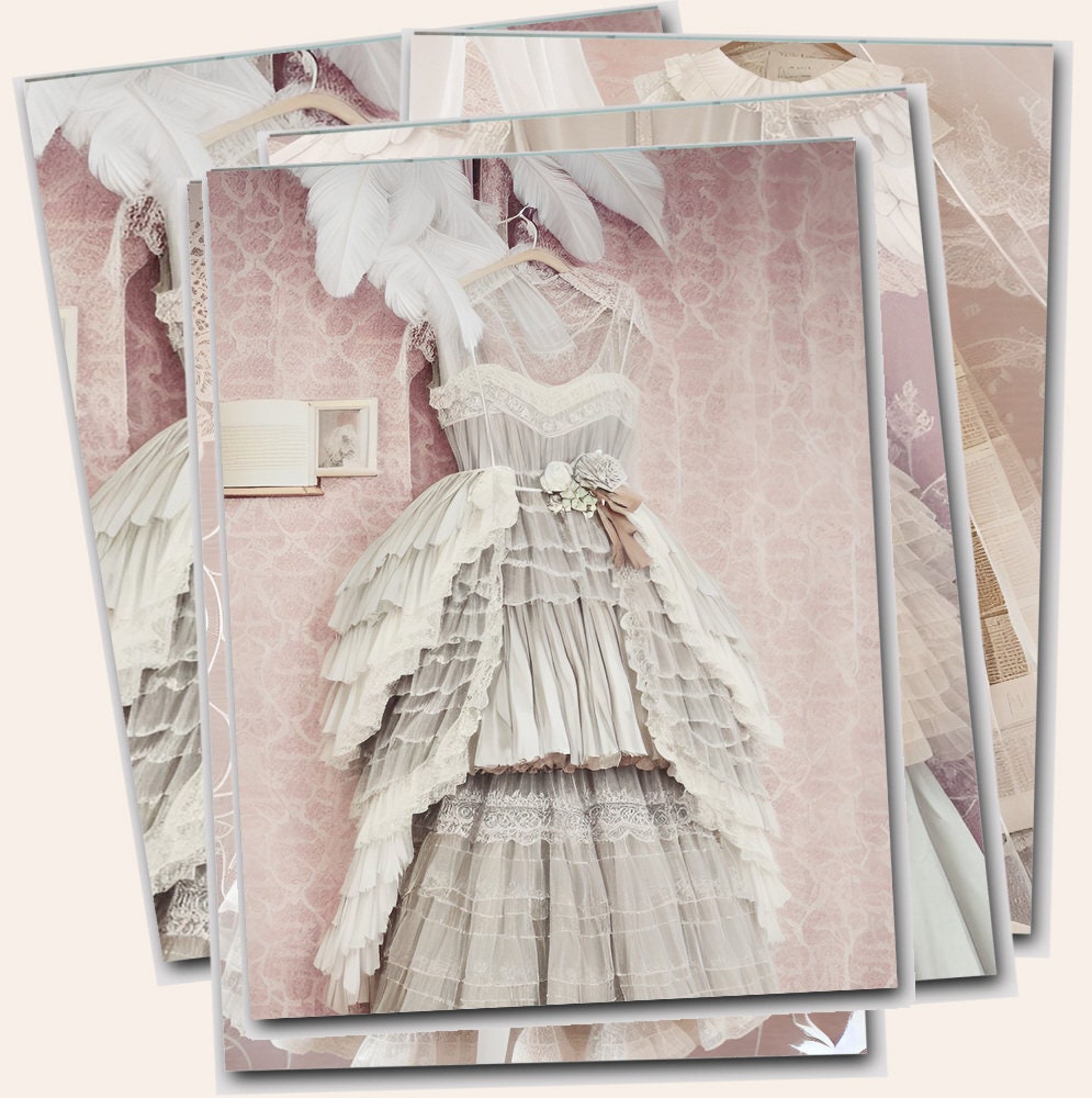 Printable Shabby Pink Roses, Peonies, Dresses &amp; Craft Rooms Digital ...