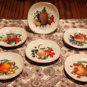 Royal Falcon Ware Collectible Display Plates - Fruit Motif