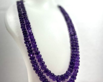 Natural Amethyst Carved bigger beads Necklace Natural Purple Amethyst 5to8mm Pumpkin beads 16 inch Amethyst Beads For Wholesale Gift For Her