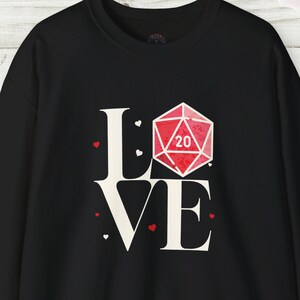 DnD Sweatshirt, DnD Sweater, Valentine&#39;s Day Gift, Valentine Sweater, Dungeon Master, DM Gift, DnD Gifts, Dice Sweatshirt, Gift for Him, DnD