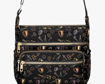 Bolso bandolera DnD: bolso de lona Dice & Fantasy