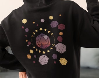 DnD Hooded Sweatshirt, DnD Hoodie, DnD Gifts, D20 Dice Gifts, DM Gifts, VSCO Hoodie, Trendy Hoodie, DnD, Graphic Hoodie