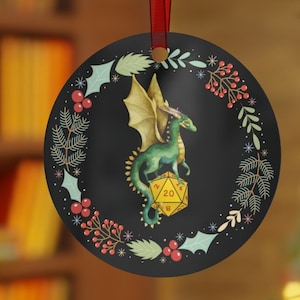 DnD Ornament, DnD Xmas Ornament, DnD Gifts, DnD Xmas Gift, DnD, D20 Dice Gifts, DM Gifts, Christmas Ornament, Dragon Dice