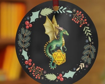 DnD Ornament, DnD Xmas Ornament, DnD Gifts, DnD Xmas Gift, DnD, D20 Dice Gifts, DM Gifts, Christmas Ornament, Dragon Dice