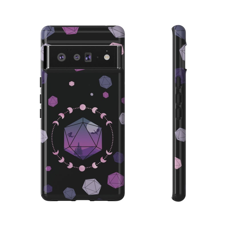 D20 Dragon Pixel Phone Case: Celestial DnD Gift image 7
