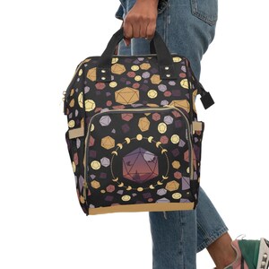 DnD Diaper Backpack: Nylon D20 Dice Baby Bag image 6