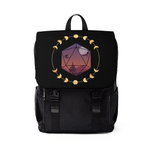 Vintage Shoulder Bag, DnD Backpack, DnD Gifts, D20 Dice Gifts, DM Gifts, Canvas Backpack, Christmas Gift, Bag of Holding, Dungeon Master Bag