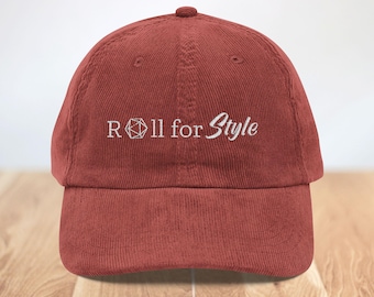 D20 Corduroy Cap: Vintage DnD Hat for Gamers