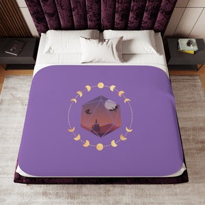 DnD Sherpa Blanket, D20 Dice Gifts, DnD Gifts, DM Gifts, Dungeon Master Gifts, DnD Bed Blanket, DnD, DnD Blanket