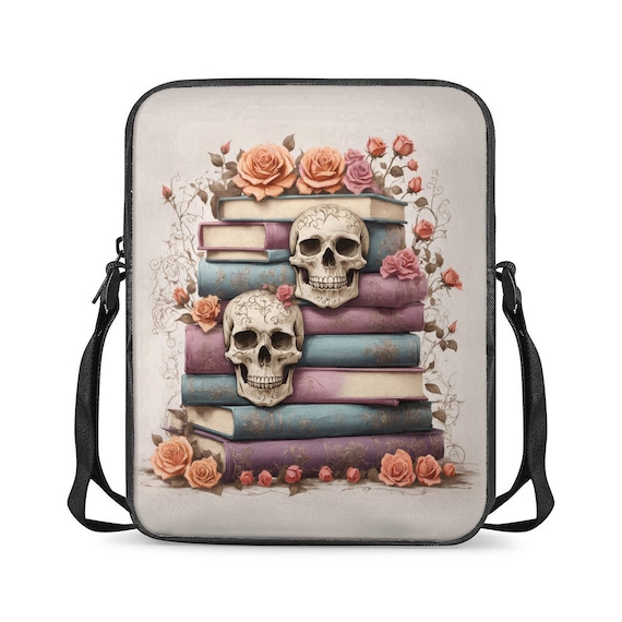 Reading Bag, Book Satchel, Messenger Bag, Flower Bag, Book Bag