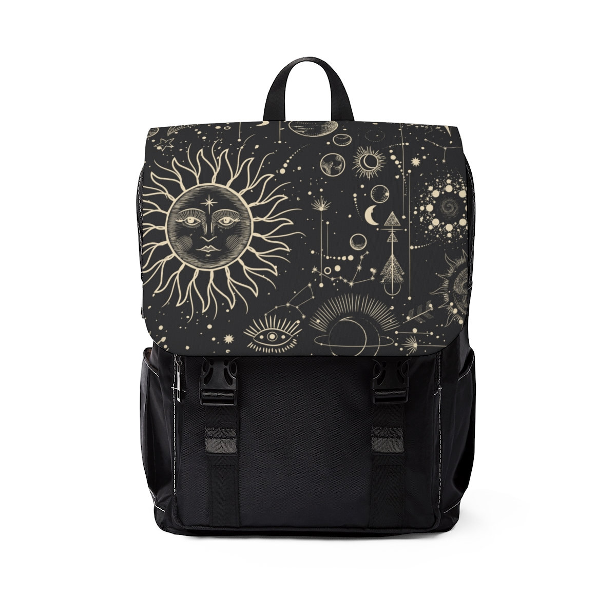 Celestial Shoulder Bag, Celestial Backpack, Canvas Backpack, Mini Backpack, Vintage Shoulder Bag, Cute Backpack, Boho Backpack
