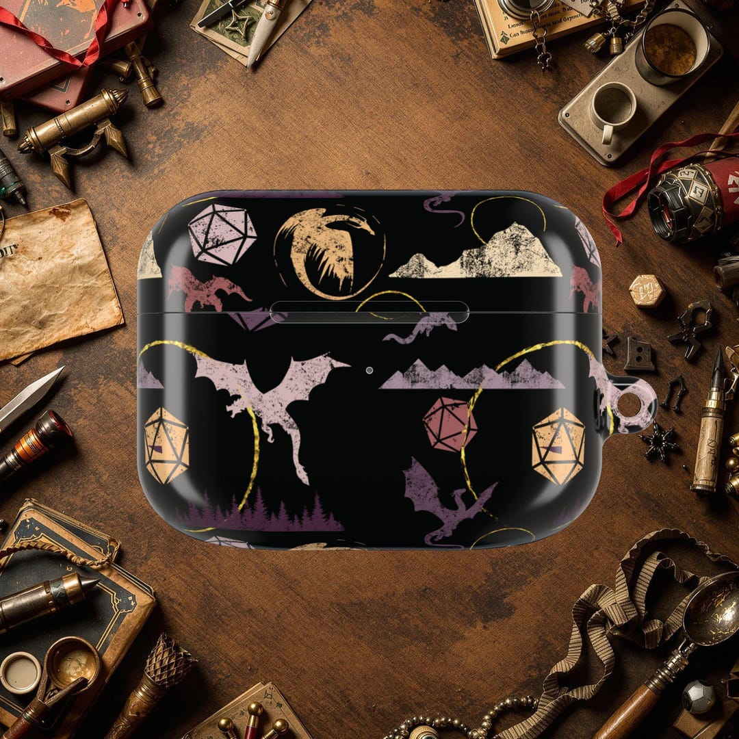 Dragon Dnd Airpods Case, Bookish Dice Earbud Cover - Etsy