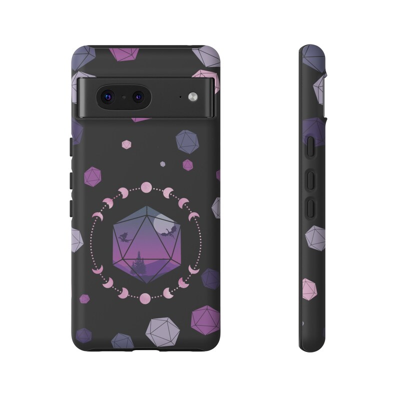 D20 Dragon Pixel Phone Case: Celestial DnD Gift image 8