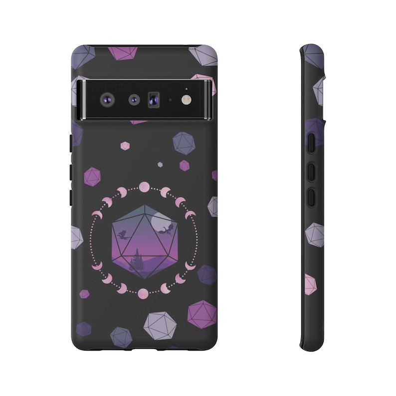 D20 Dragon Pixel Phone Case: Celestial DnD Gift image 6