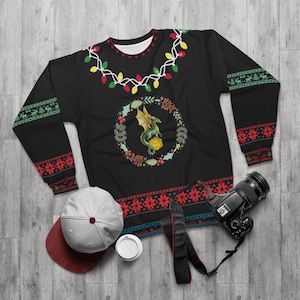 DnD Ugly Sweater, DnD Sweatshirt, DnD Christmas Gift, DnD Gifts, DM Gifts, DnD, Christmas Decor, D20 Dice Gifts, Dragon Art, Unhinged Style