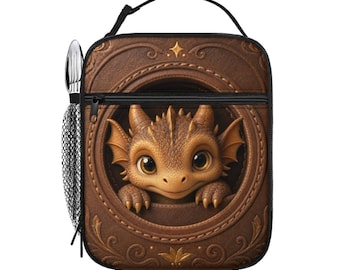 ドラゴンランチボックス、DnDブックランチバッグ、ファンタジー読書家向け保冷トートバッグ、DMギフト
