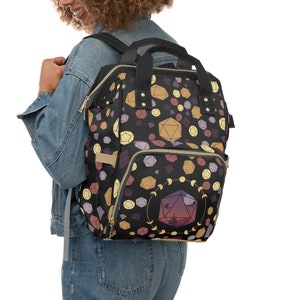 DnD Diaper Backpack: Nylon D20 Dice Baby Bag image 5
